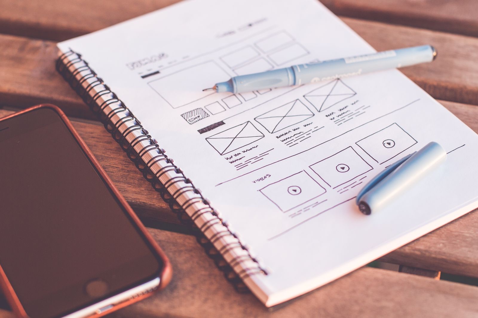 Web designer working on responsive business website layout