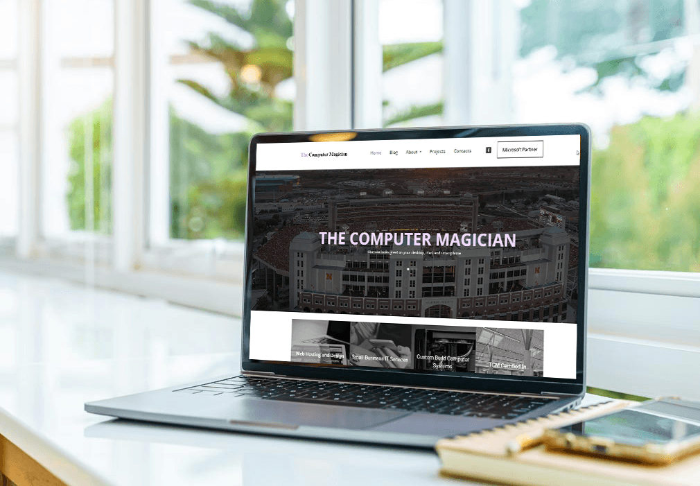 Technician providing onsite laptop repair service in Lincoln Nebraska business location